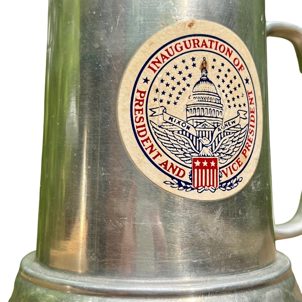 Tankard Nixon Agnew 1969 Presidential Inaugural Pewter Glass Bottom Stein Mug - Picture 14 of 16